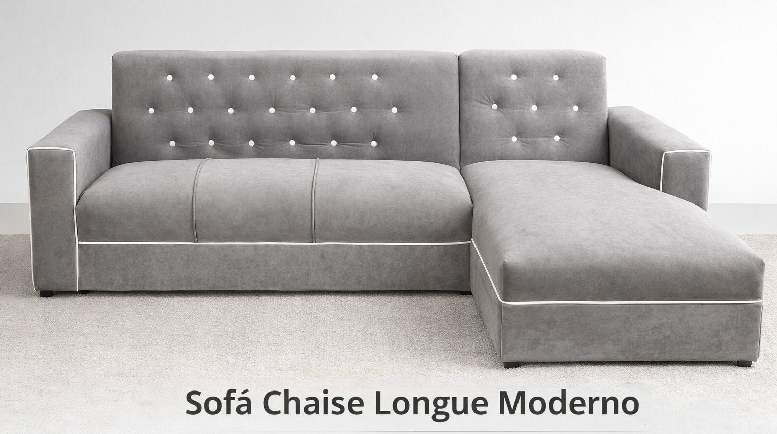 sofa chaise con tela Pauli